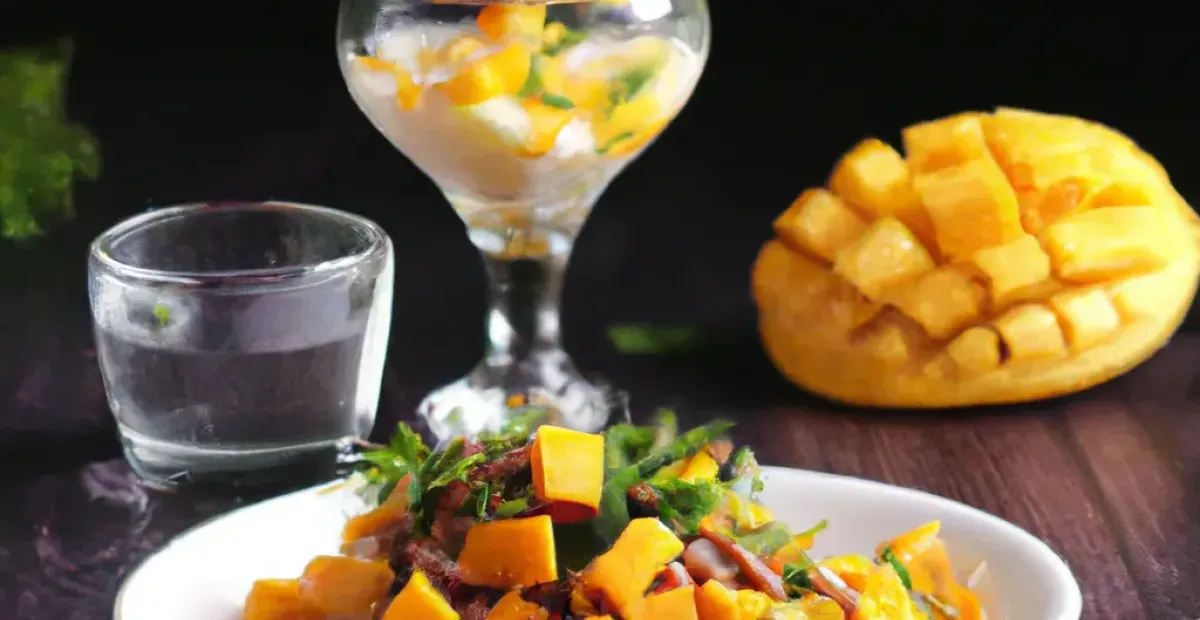 Ensalada de lentejas y mango